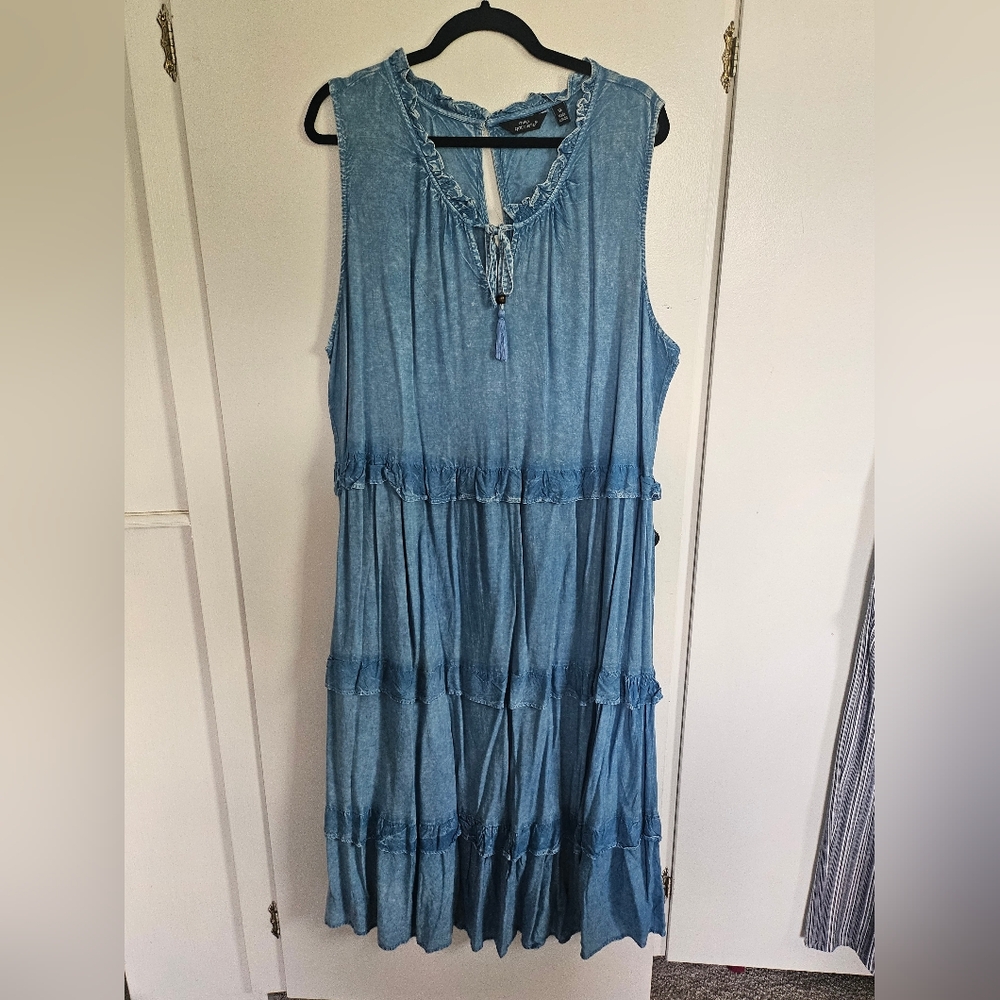 Mlle Gabrielle Light Blue Ruffled Dress